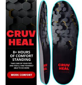 lot 6429 image: CRUVHEAL Work Boot Insoles Men Low Arch Support Size L
