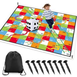 lot 7853 image: Realspring Giant Snakes and Ladders Floor Game Mat 9.8 ft