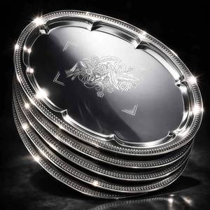 lot 7863 image: BSTUR Silver Serving Trays 16 x 12 6-Pack