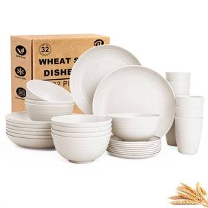 lot 7873 image: BUSOKIP 32-Piece Dinnerware Set for 8, White