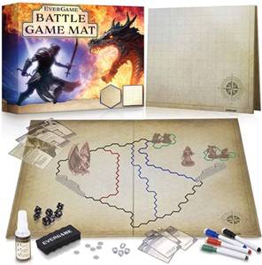 lot 7875 image: Evergame Dungeons and Dragons Game Mat with 7 pc Dice Set