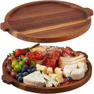 lot 7877 image: WYMOON Acacia Wood Round Charcuterie Board 15
