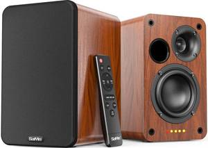 lot 7878 image: Saiyin Powered Bluetooth Bookshelf Speakers 5.3W