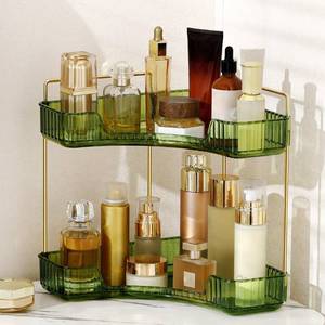 lot 7887 image: Weidace Corner Bathroom Counter Organizer 2-Tier Green