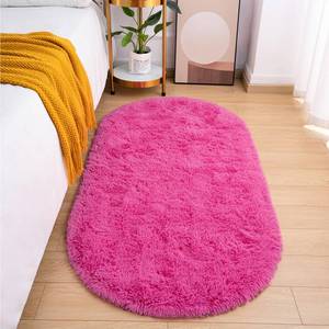 lot 7890 image: Goideal Fluffy Oval Area Rug, 2.6 x 5.3 Feet