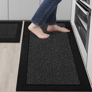 lot 7898 image: BEQHAUSE Kitchen Rugs Set of 2, Non-Slip Washable