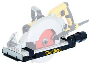 lot 7910 image: Dustless DustBuddie Dust Shroud for 7-14 in Worm Drive Saws  Retail $119.95