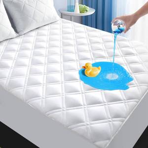lot 7920 image: MEELUS Padded Full Mattress Protector Waterproof 8-21in