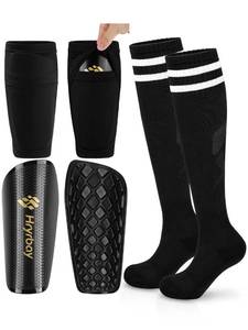 lot 8247 image: Kids Soccer Shin Guards with Sleeves and Socks