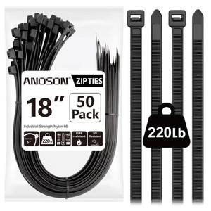 lot 8263 image: ANOSON Heavy Duty Zip Ties 18 inch 50 Pack