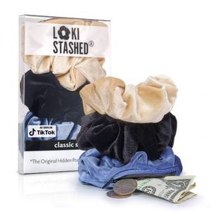 lot 8285 image: LokiStashed 3-Pack Velvet Hair Tie Scrunchies