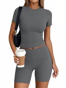lot 8308 image: Trendy Queen Womens 2 Piece Workout Short Set