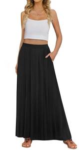 lot 8310 image: MLXSJ Womens Maxi Skirt High Waisted Flowy Black S