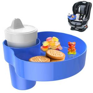 lot 9008 image: Car Seat Tray for Kids & Toddlers with Cup Holder, Round Travel Tray
