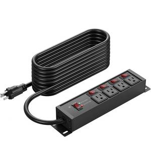 lot 9020 image: CCCEI 12 Gauge Long Extension Cord, Individual Switches, Black, 50FT.