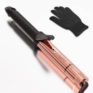 lot 9026 image: LURA Premium Ceramic 1 Inch Curling Iron for Long Hair, Professional Curling Wand with Clamp for Beach Waves, Hair Curler with Bottom Rotary Temp Control, Fast Heating, Dual Voltage, Auto Shut Off