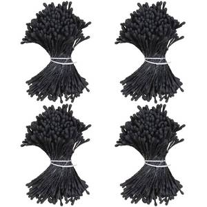 lot 10456 image: HAHIYO 700Pcs 2mm Fully Black Matte Double Head Flower Stamen Pistil for Flower Making Scrapbook Decoration - Handmade Artificial Flowers Pistil Matt-Like Floral Stamens Flowers Pollen Stamen