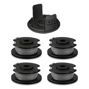 lot 10485 image: MAXLANDER 0.065 16ft 4-Pack String Trimmer Replacement Spool and 1 Cap