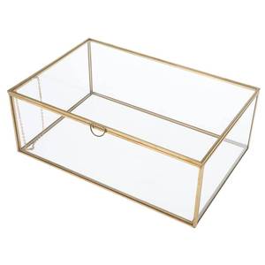 lot 11567 image: HighFree Glass Jewelry Display Box with Brass Frame