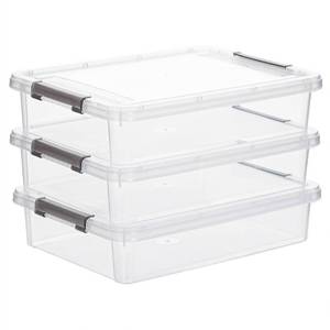 lot 11578 image: Citylife 3-Piece Stackable Storage Bins with Lids