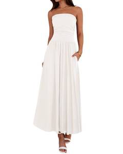 lot 12117 image: BTFBM Strapless Tube Top Maxi Dress White M
