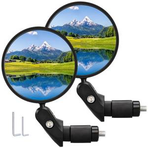 lot 12130 image: RUBY.Q Handlebar Bike Mirrors 2pc Set Convex