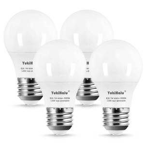 lot 12133 image: YukiHalu A15 LED Light Bulbs 7W 600 Lumens E26 Pack of 4