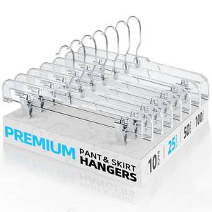 lot 12149 image: House Day Heavy Duty Clear Pants Hangers 25 Pack
