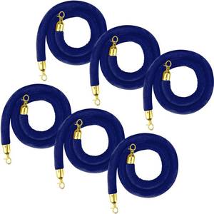 lot 13787 image: Nuogo 6-Pack Blue Velvet Stanchion Rope 5 Feet