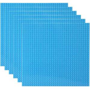 lot 14108 image: Building Brick Base Plates 10 x 10 Light Blue 6pc