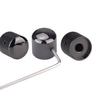 lot 14111 image: Gutahare Guitar Knobs 3Pc Black Nickel Metal Volume Tone