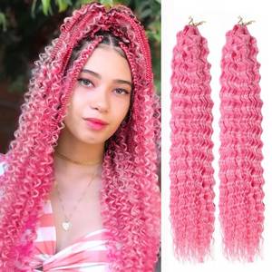 lot 14149 image: Trekci 24 in Deep Wave Crochet Braiding Hair 2 Pack