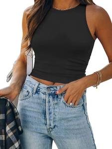 lot 14153 image: ATHMILE Black Crop Top for Women, Size 2XL