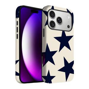 lot 14165 image: Yuzbira Hybrid Dual-Layer iPhone Case BeigeNavy Stars