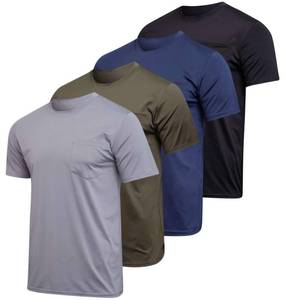 lot 14202 image: Real Essentials Mens Dry Fit Short Sleeve Pocket T-Shirts 4-Pack