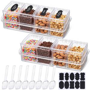 lot 17672 image: AIHSUMC 8-Piece Ice Cream Topping Bar Container Set