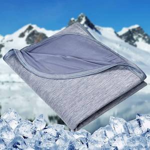 lot 17674 image: HOMFINE Cooling Blanket King Size 108x90 Blue