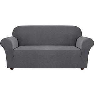 lot 17697 image: Turquoize Stretch Sofa Slipcover XL Gray Jacquard