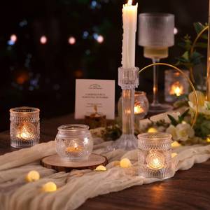 lot 17702 image: DARJEN 24-Piece Clear Glass Votive Candle Holders
