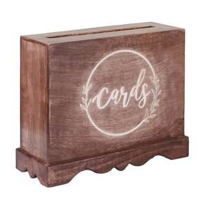 lot 17706 image: Eximious India Wooden Wedding Card Box 12x10x4.5 Walnut