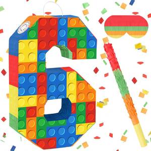 lot 17722 image: Number 6 Pi�ata with Blocks, Sticks & Blindfolds