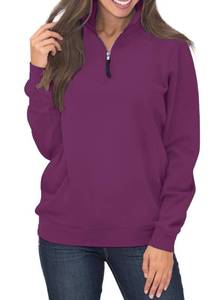 lot 18070 image: Samefar Womens Quarter Zip Sweatshirt Purple XL