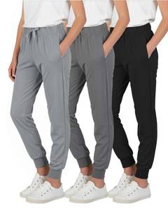 lot 18084 image: Real Essentials 3 Pack Girls Joggers Sweatpants