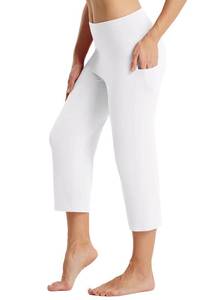 lot 18087 image: Baleaf Capri Pants for Women with Pockets White L