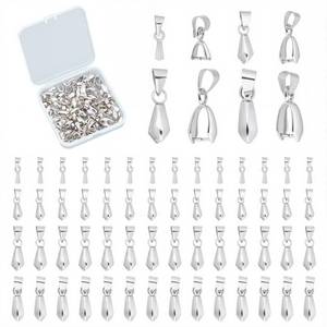 lot 18095 image: Sunnyclue Brass Pinch Bail Pendants 120pc 4-Size