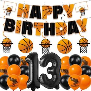 lot 18106 image: 13th Birthday Basketball Party Decoration Set