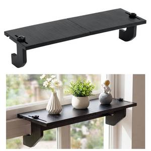 lot 19925 image: BrightRow Window Plant Shelf No Drilling Windowsill Extender Bracket, Black