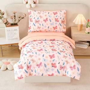 lot 19943 image: URBONUR Cute Butterfly Toddler Bedding Set for Girls