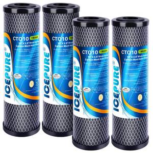 lot 19951 image: ICEPURE 1 Micron 2.5 x 10 CTO Carbon Whole House Water Filter 4 Pack