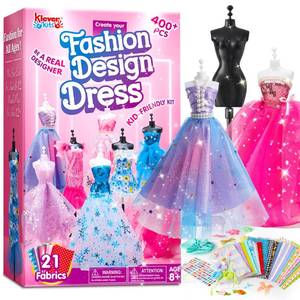lot 19964 image: Klever Kits 400PCS Fashion Design Crafts for Kids, Art and Crafts, DIY Sewing Kits with 3 Mannequins for Girls Aged 8-12, Toys for Kids, Birthday Presents, Doll Clothes